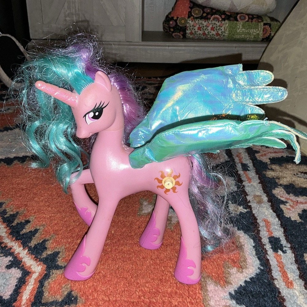 2011 My Little Pony Talking Princess Celestia - Pink - Light Up 8" Wings Flap